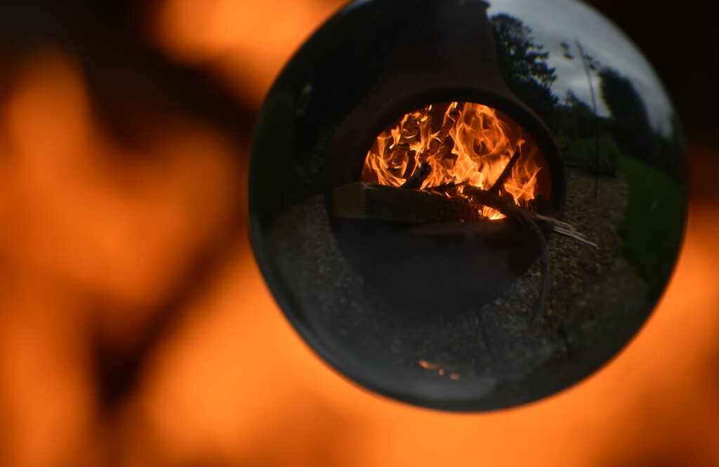 The garden chiminea fire through an orb by anitaw
