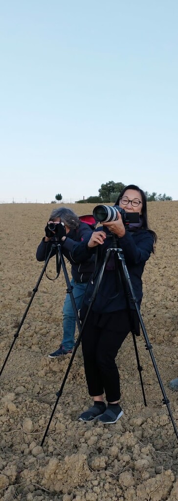 Junko and myself taking a photo in Val D’Orcia  by caterina