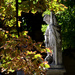 Autumn leaves and the statue of St. Florian