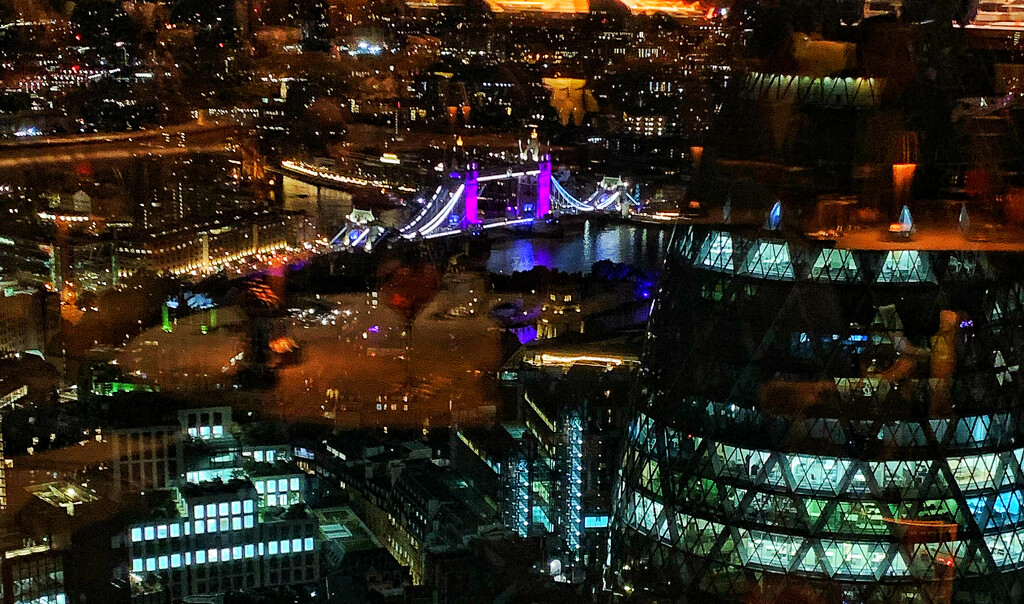 Purple London bridge.  by cocobella