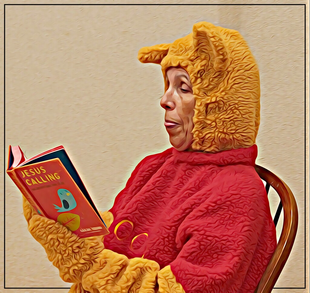 Winnie the Pooh Enjoys a Good Book by olivetreeann