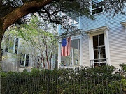 29th Sep 2022 - Old neighborhood and house with flag