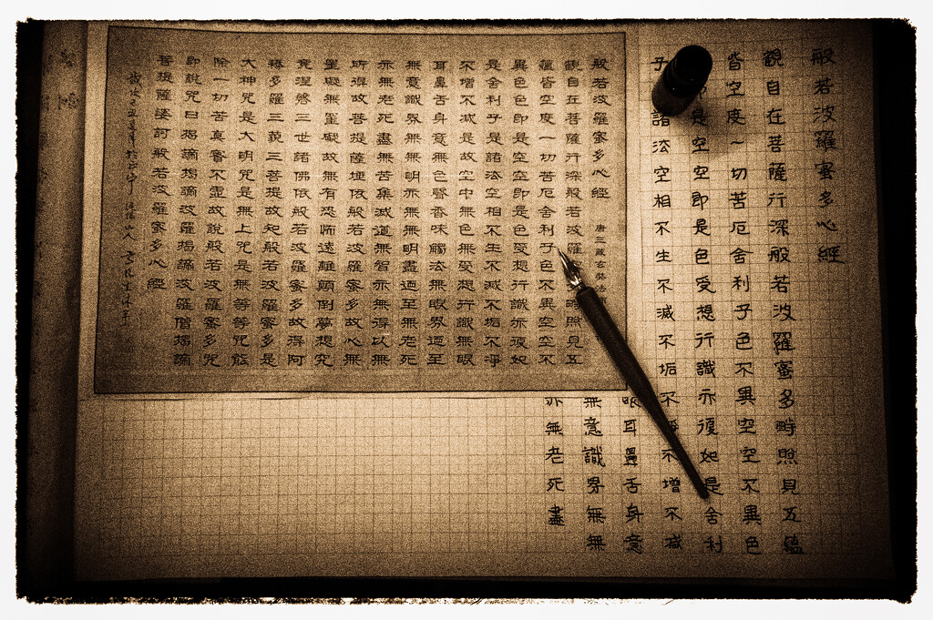 learning writing the Heart Sutra by mumuzi