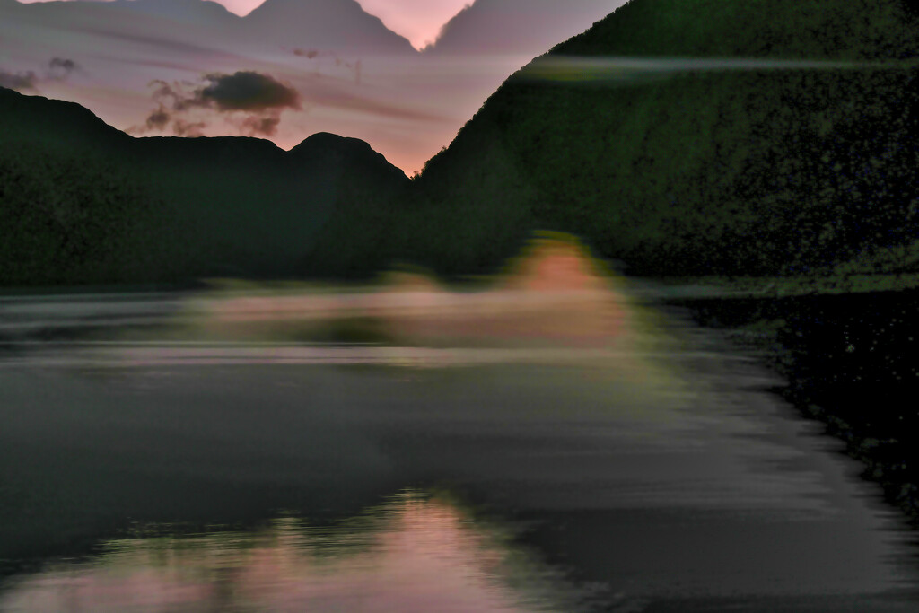 Doubtful Sound sunset glow by dkbarnett