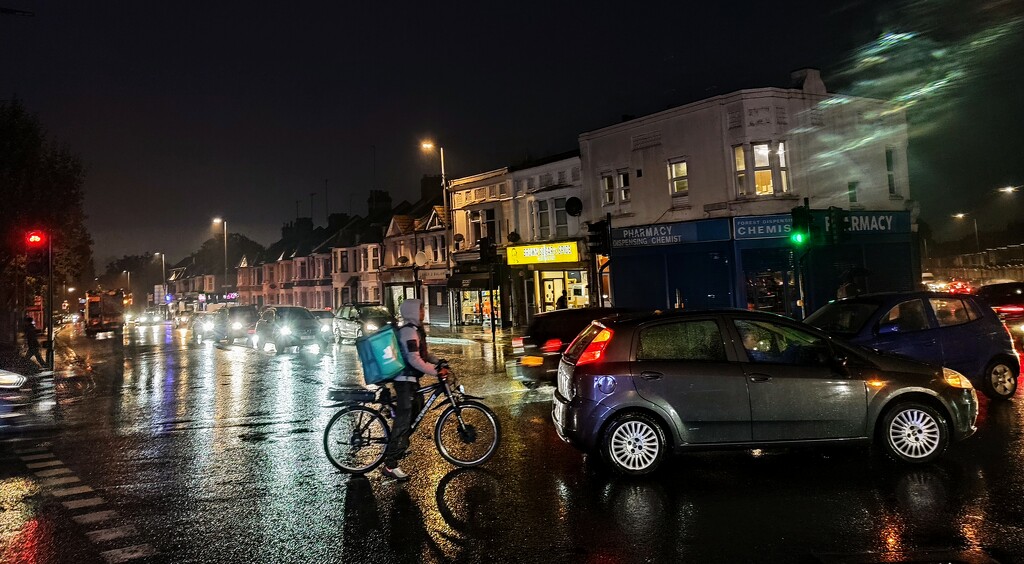 Night streetscape with rain  by boxplayer