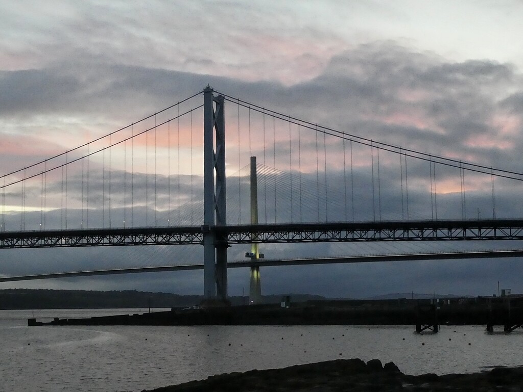 Sunset Behind Two Forth Bridges by 30pics4jackiesdiamond