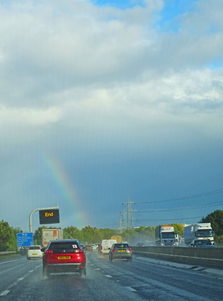 It's official! The end of the rainbow on the M62.  by marianj