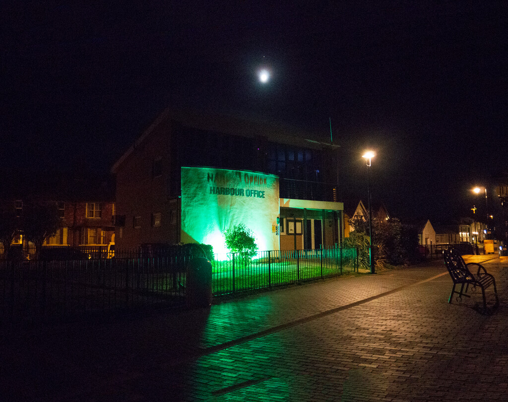 Littlehampton Harbour Office at Night by josiegilbert
