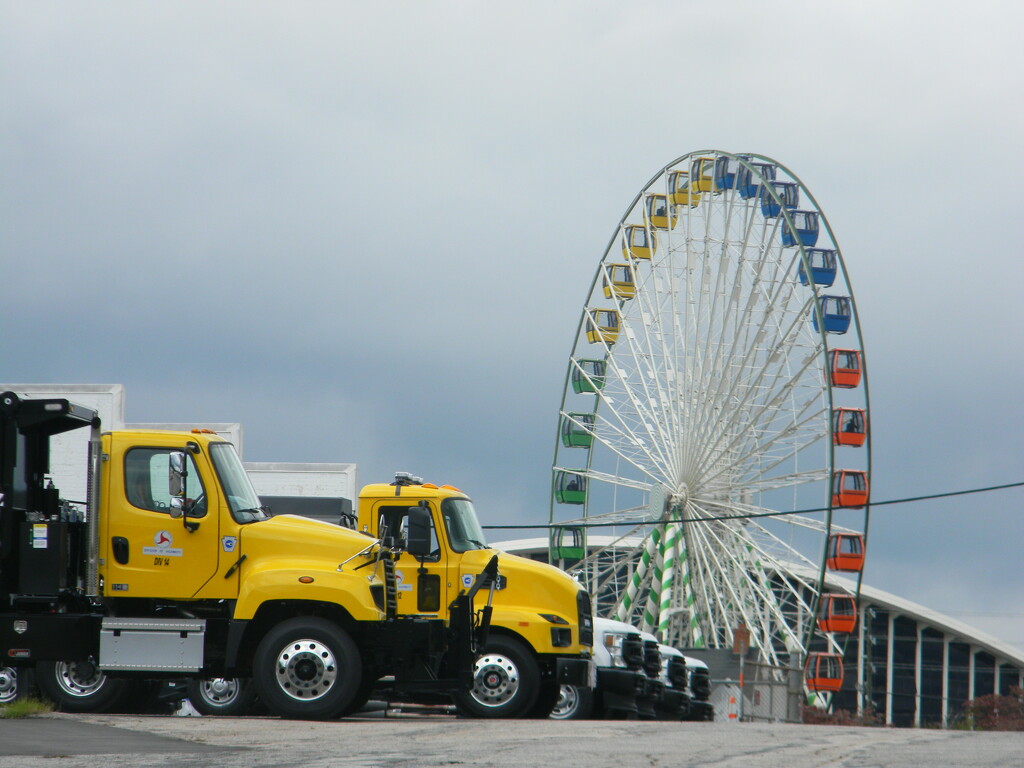 Trucks and Ferris Wheel by sfeldphotos