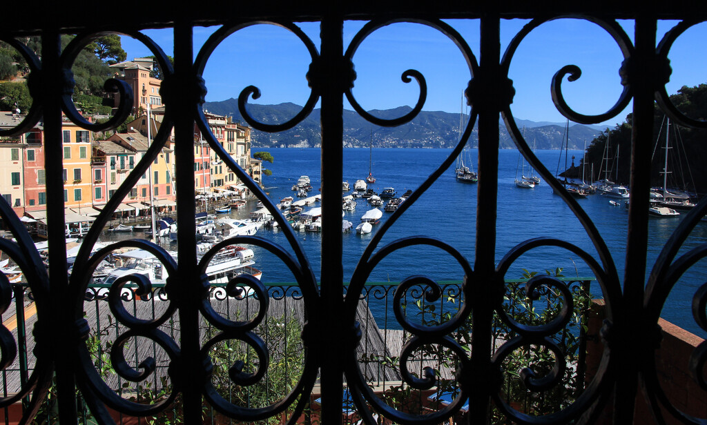 Portofino through the railings by busylady