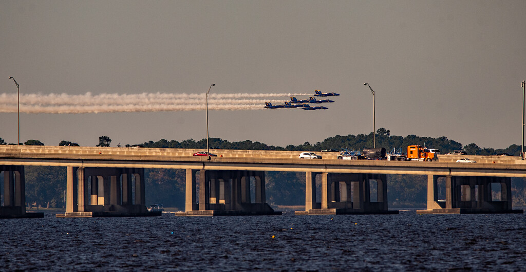 Blue Angels Flying by the Buckman Bridge! by rickster549