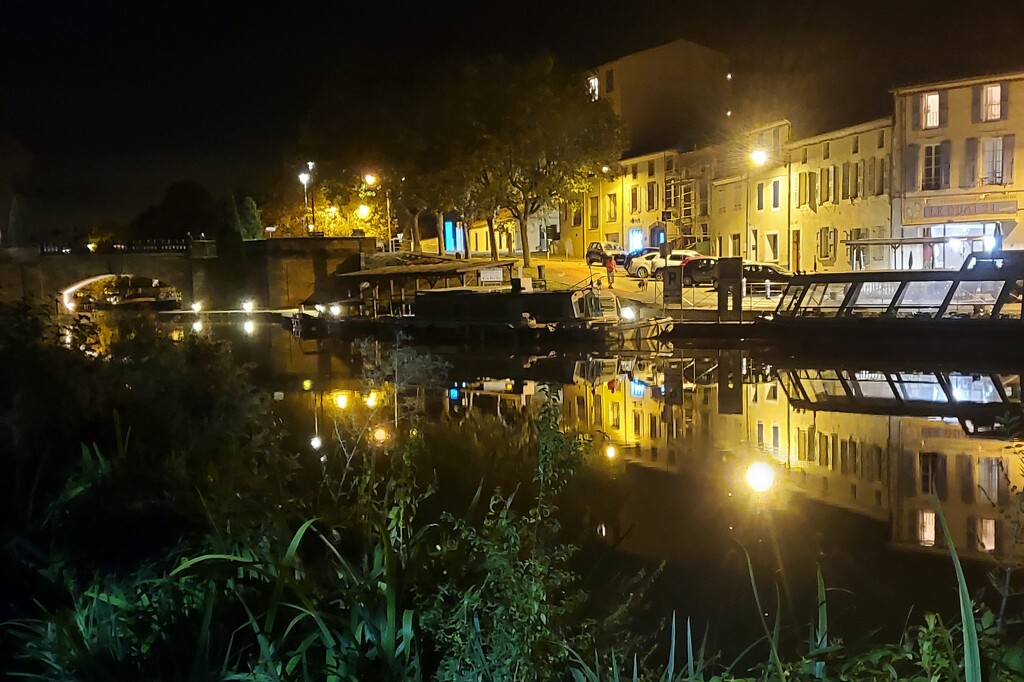 Canal du Midi at night by laroque