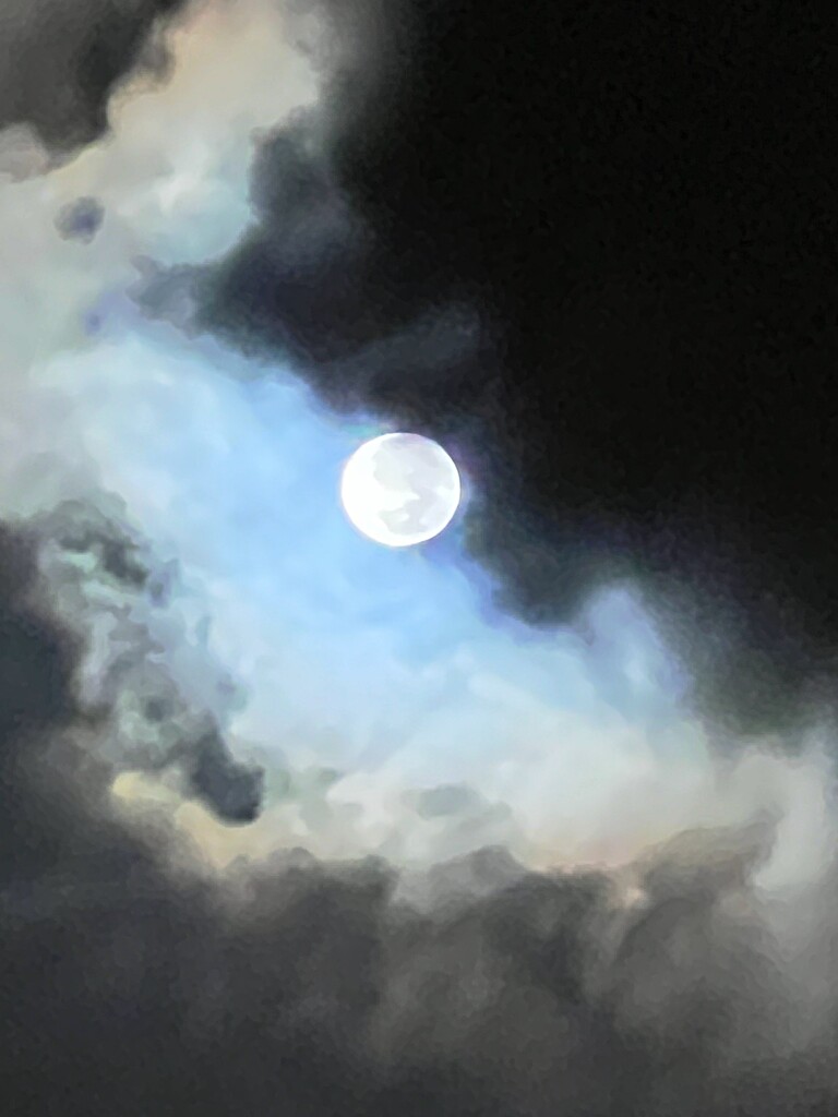 Moon and night clouds, 3 am by congaree