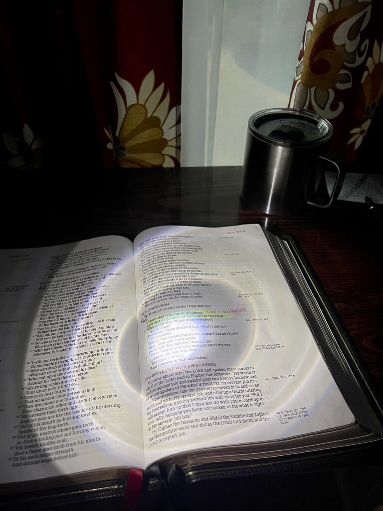 Bible, coffee, flashlight  by ctclady