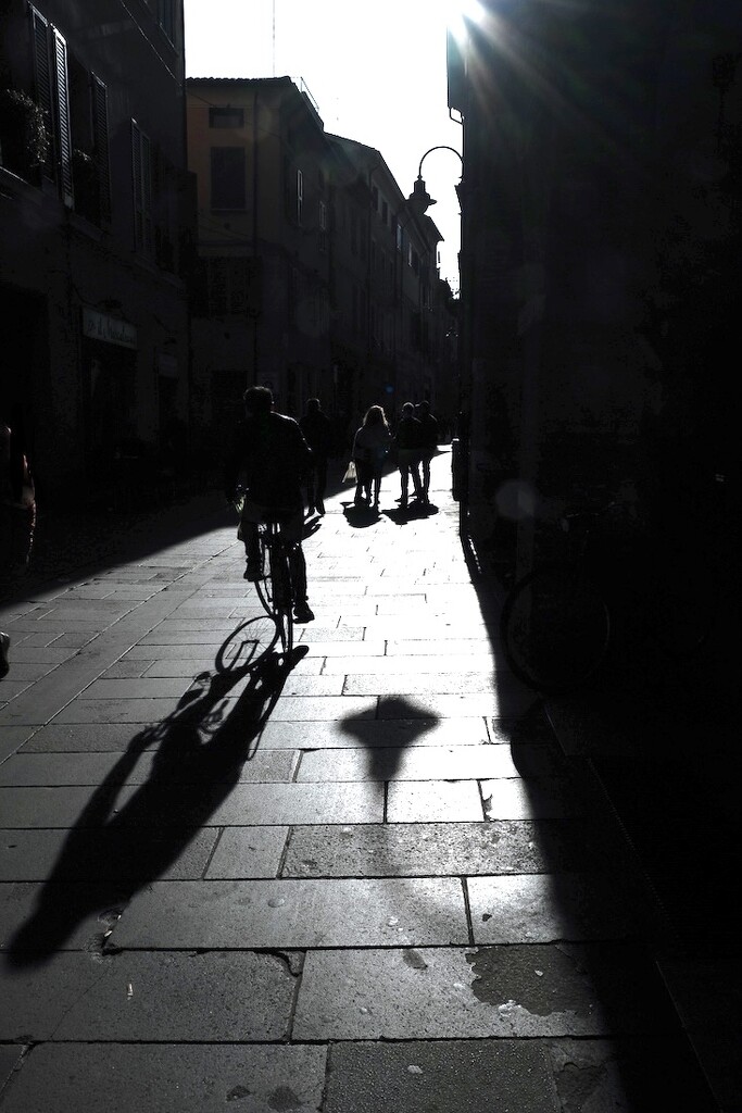 Three people and a bicycle  by caterina