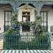 Historic home with plumbago wreath, Charleston,SC