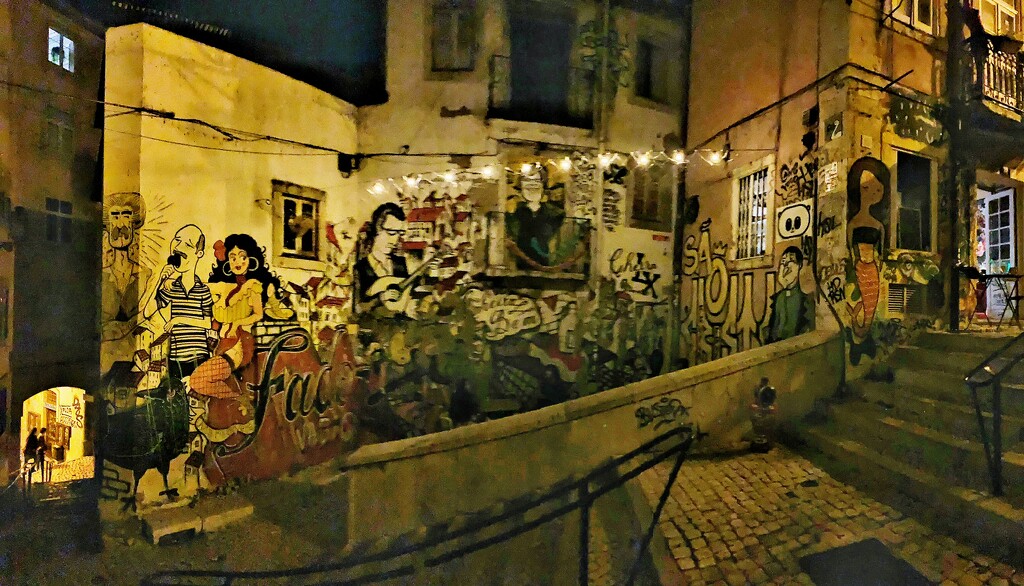 Lisbon street by night by cocobella
