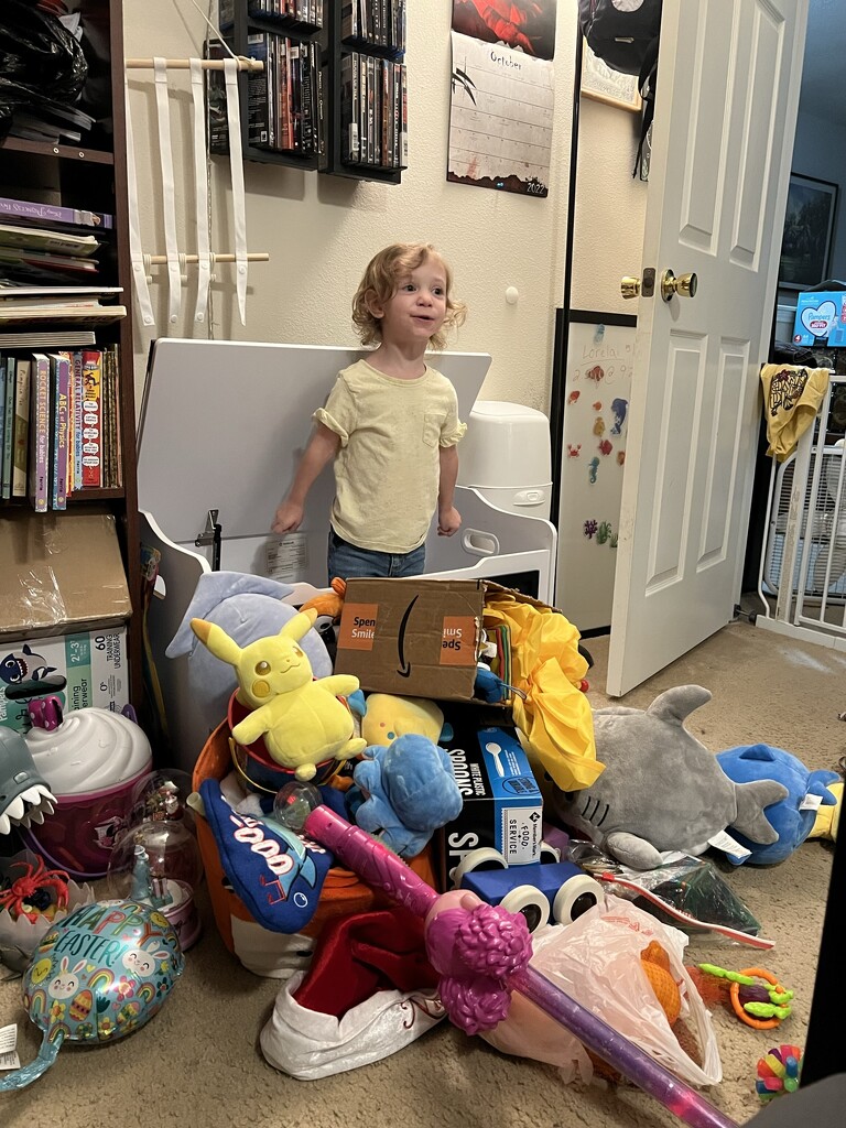 Child in a toy box.  by nicoleratley