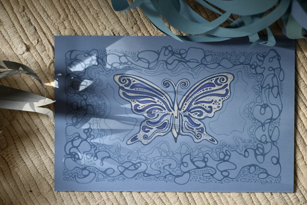 Butterfly drawing by metzpah