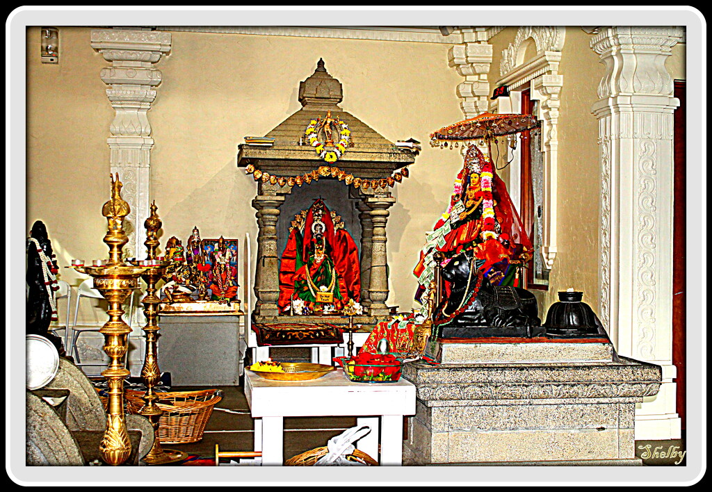 Side altars in Hindu Temple by vernabeth