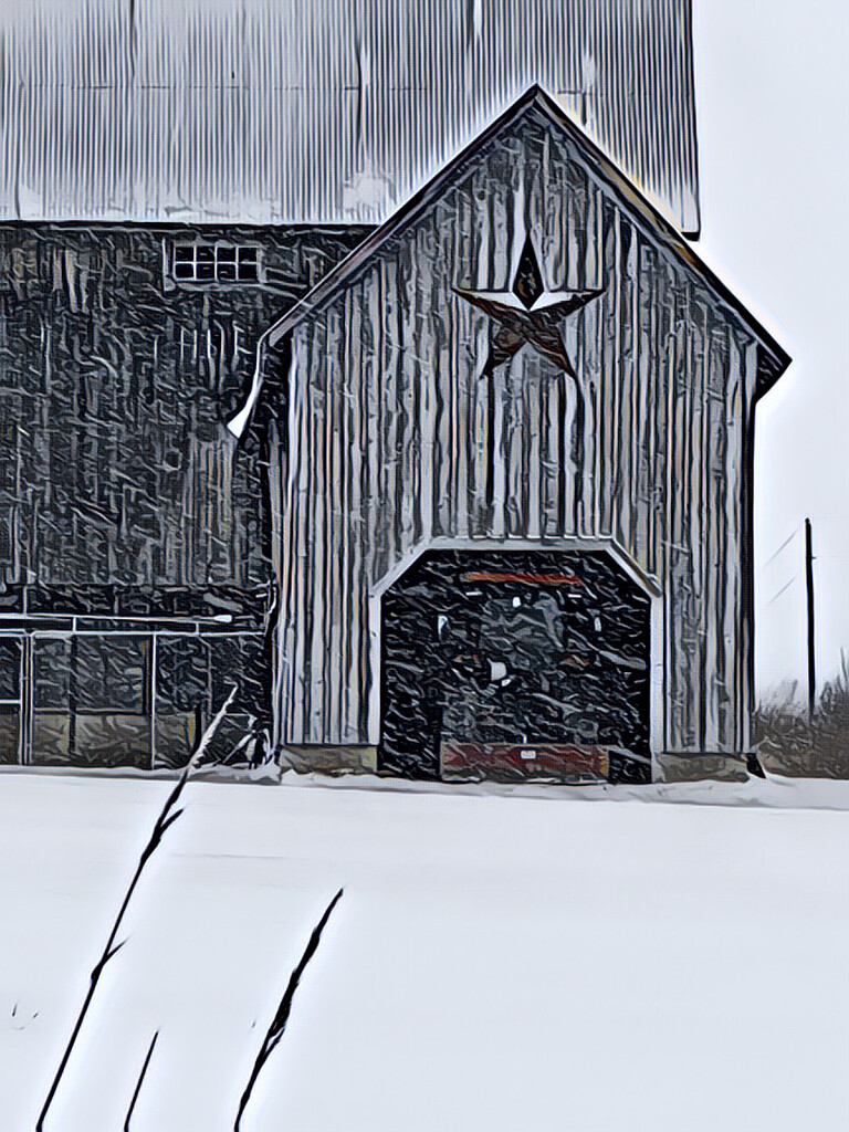 Barn and Tractor  by radiogirl