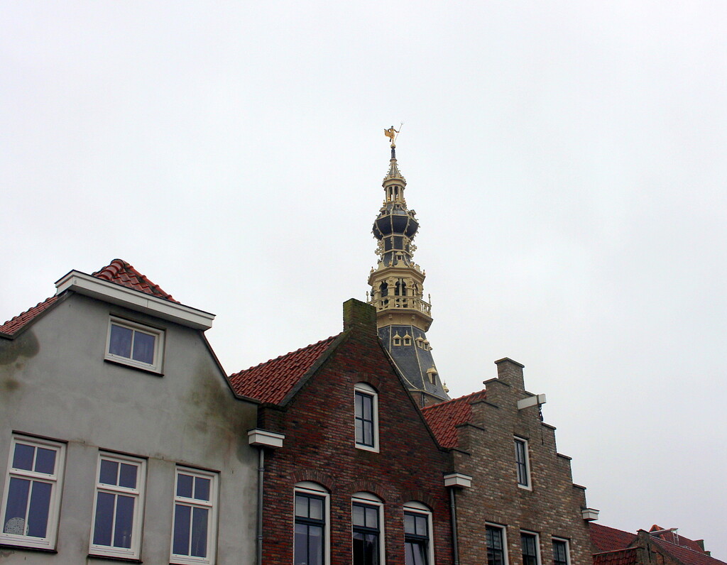 Gables and tower of the town hall of the city Zierikzee o by pyrrhula
