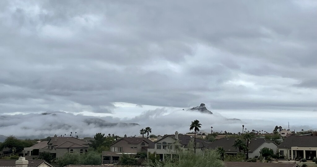 Red Mountain barely visible  by sandlily