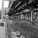 Bike lane under elevated tracks by rminer