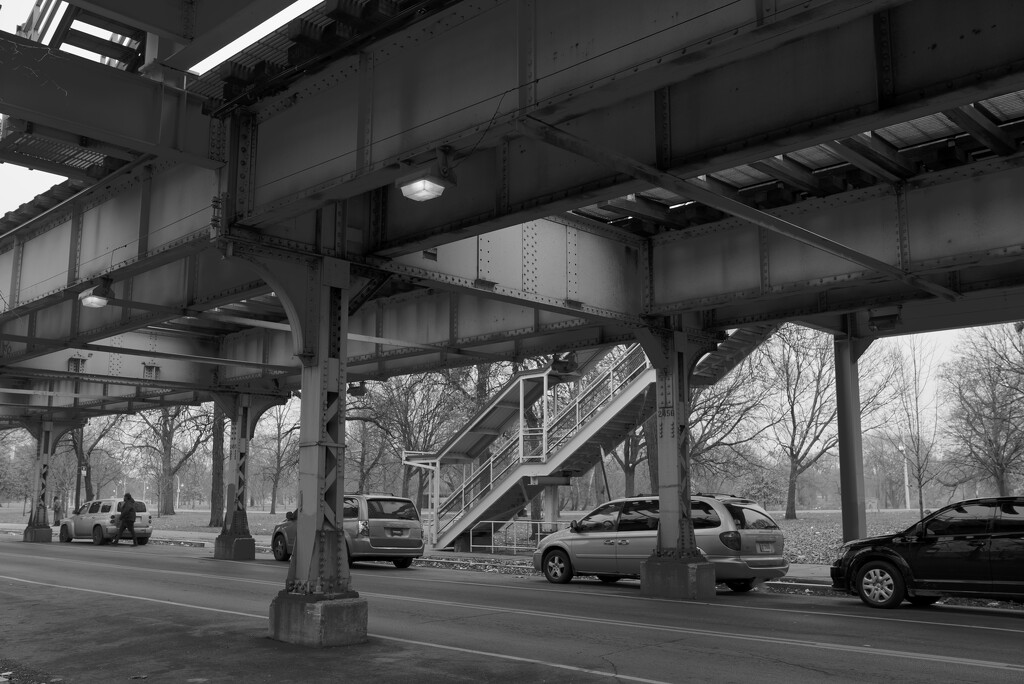 Under the elevated train tracks  by rminer