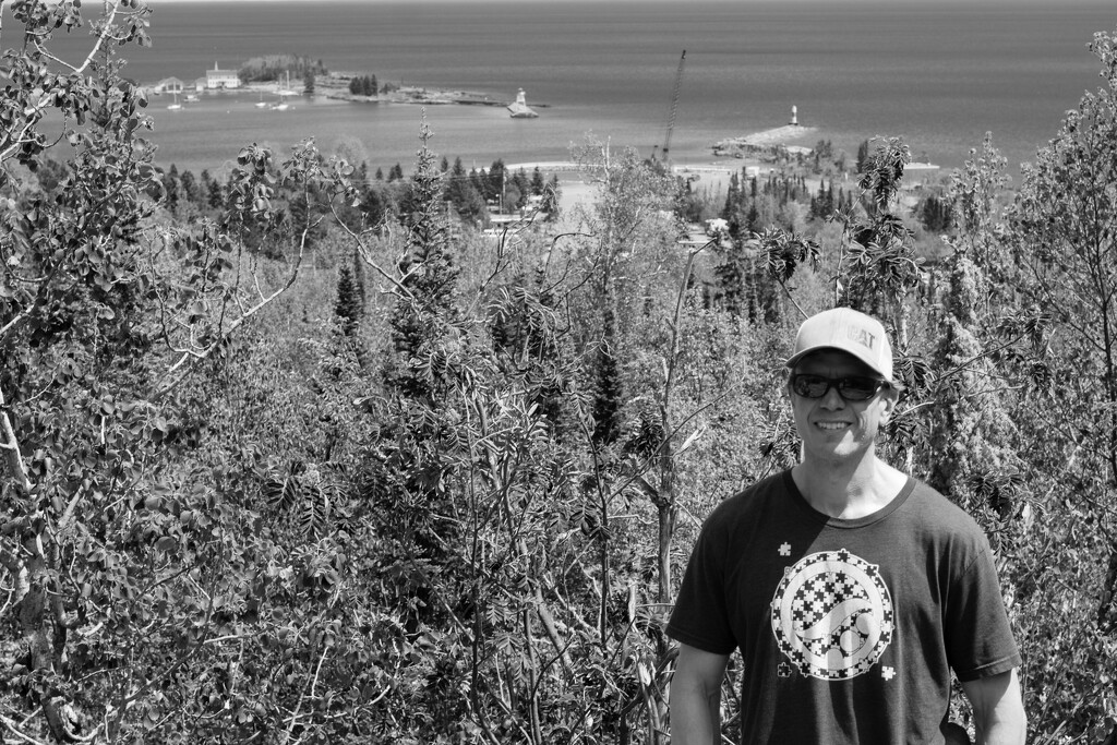 My son John at the Grand Marais Overlook by tosee