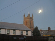 9th Dec 2022 - Houses, Church, Moon and reflections.