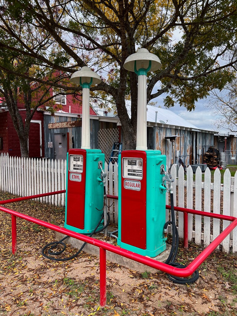 Vintage gas pumps.  by dkellogg