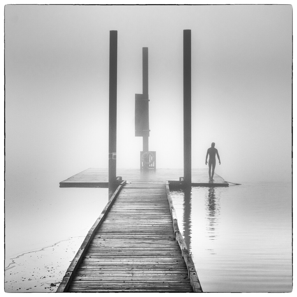 Foil Surfer in the Fog by cdcook48