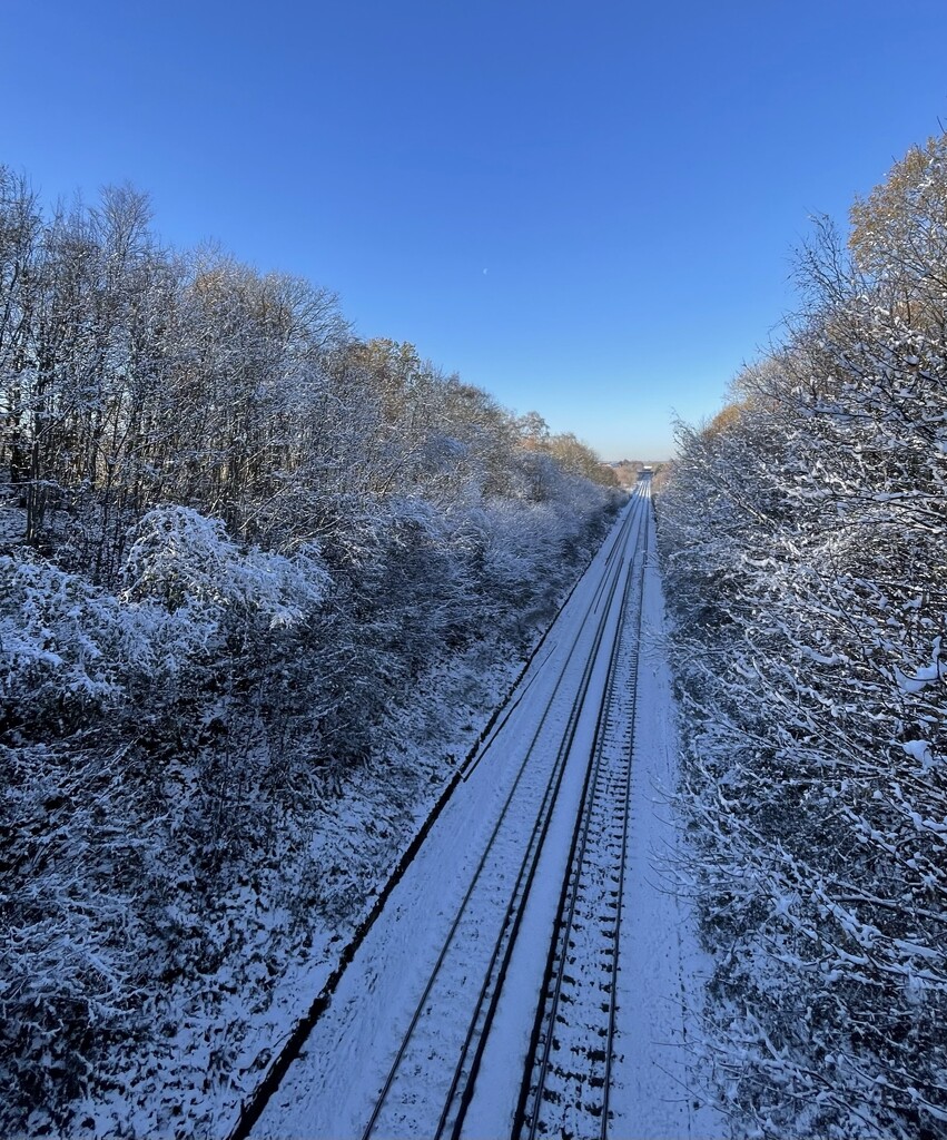 Snowy train tracks  by jeremyccc