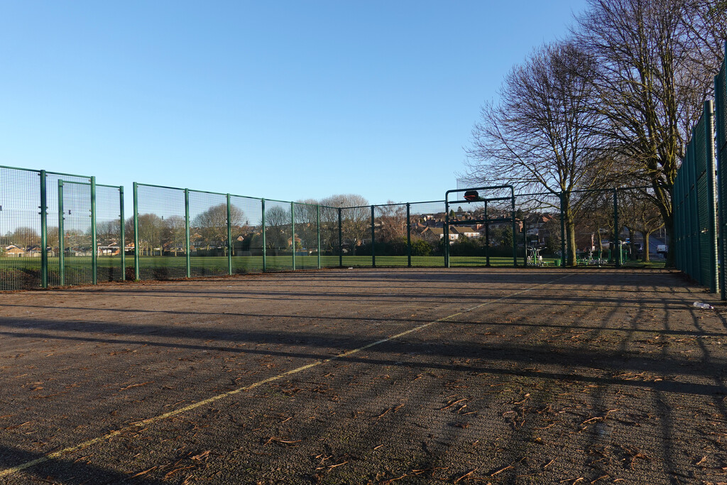 Low Shadows on the Five A Side / Basketball Court by phil_howcroft