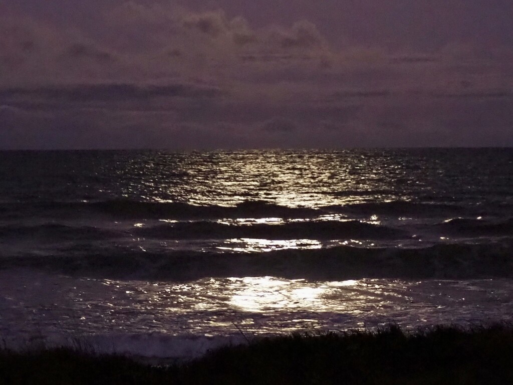 Moonlight dancing on the sea by Dawn