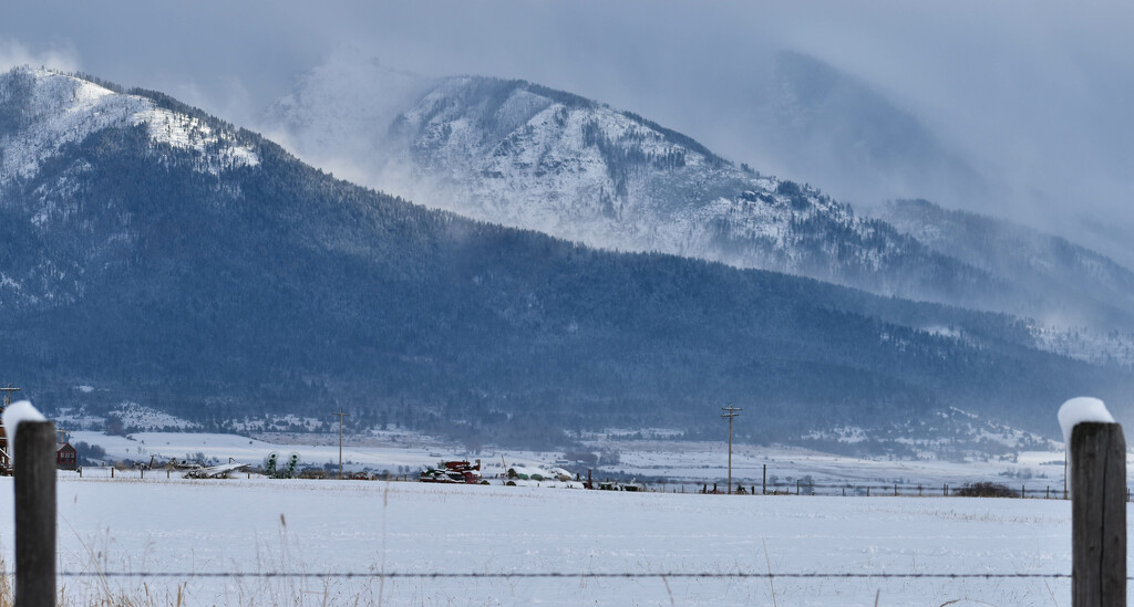 A Snowy Montana Vista by bjywamer
