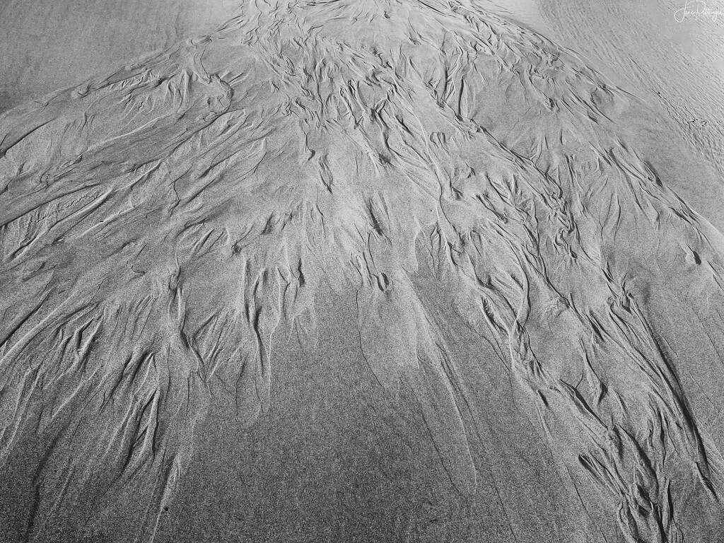 Black and White Sand Patterns  by jgpittenger