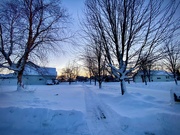 19th Dec 2022 - Snowy sidewalk sunset