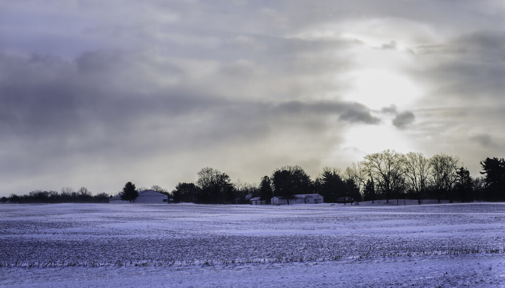 Evening comes on the winter prairie by ggshearron