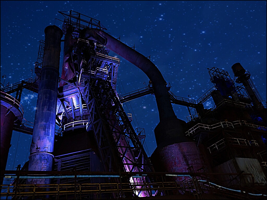 Bethlehem Steel Stacks with Stars by olivetreeann