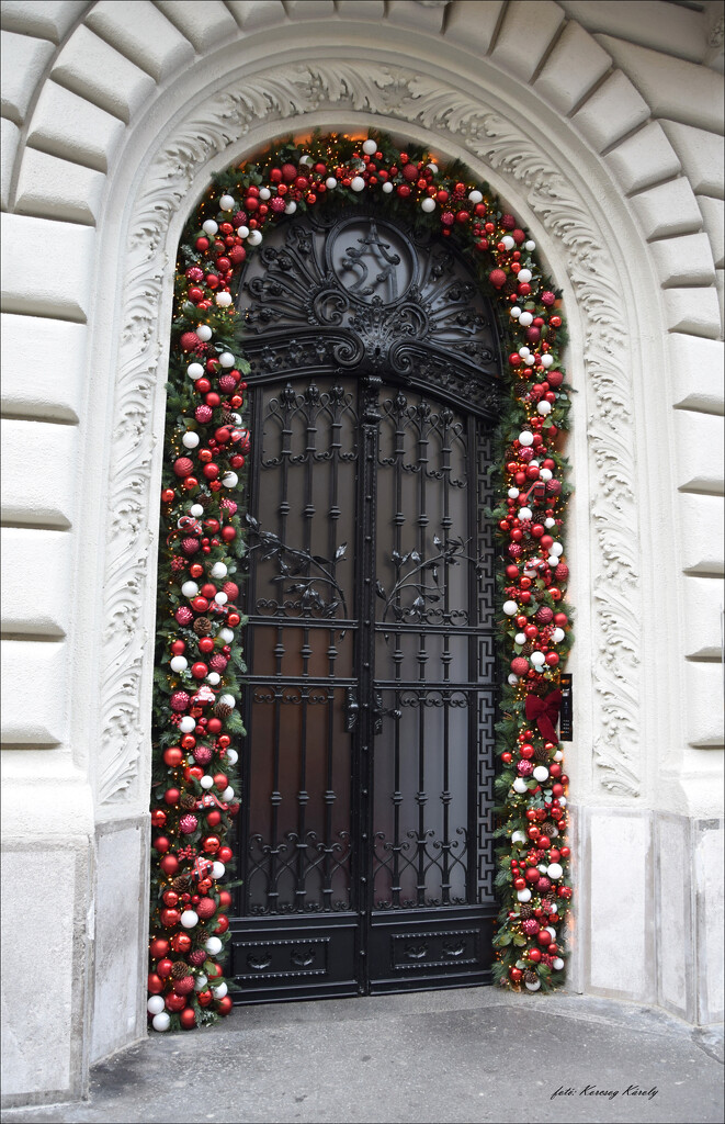 Gate decorated for the holidays by kork