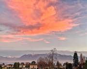 31st Dec 2022 - Pink cloud above mountains. 