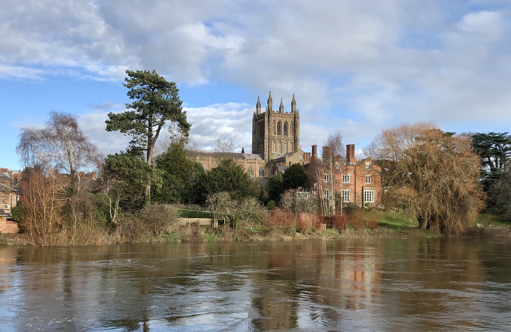 Hereford Cathedral and The River Wye by susiemc