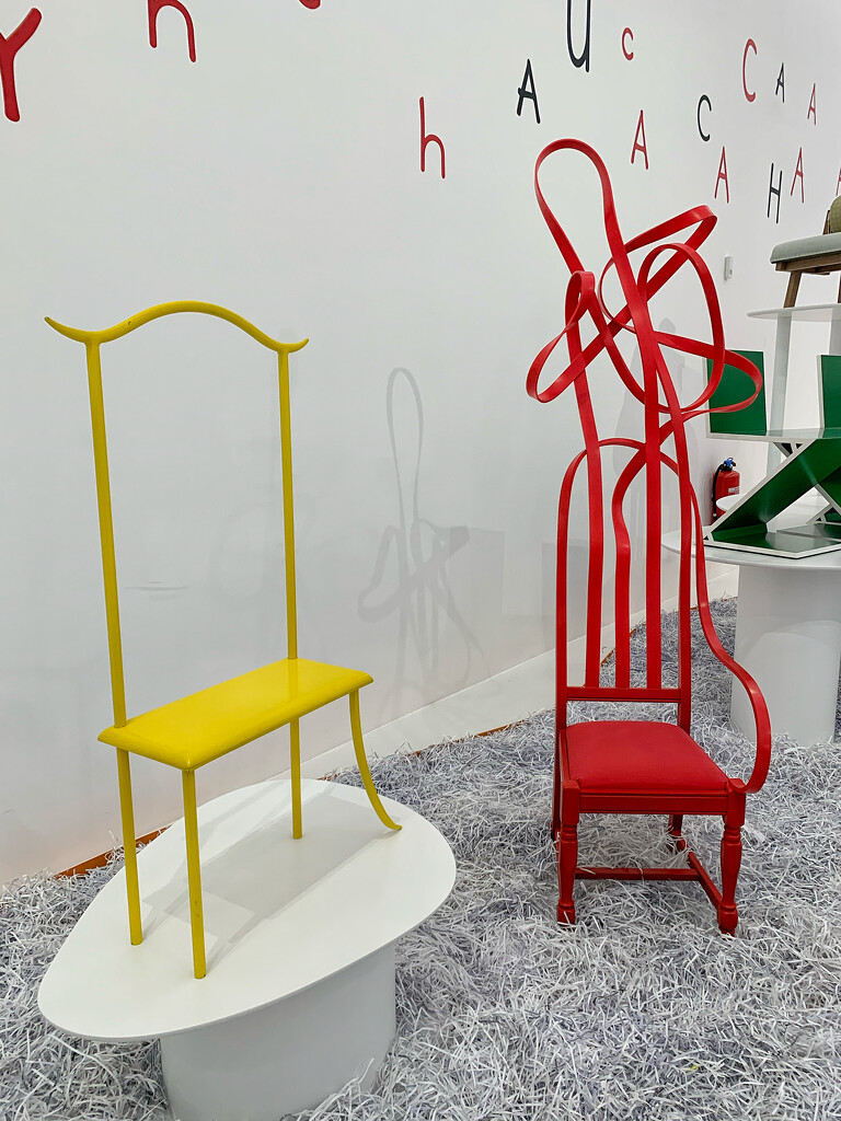 Yellow and red chairs.  by cocobella