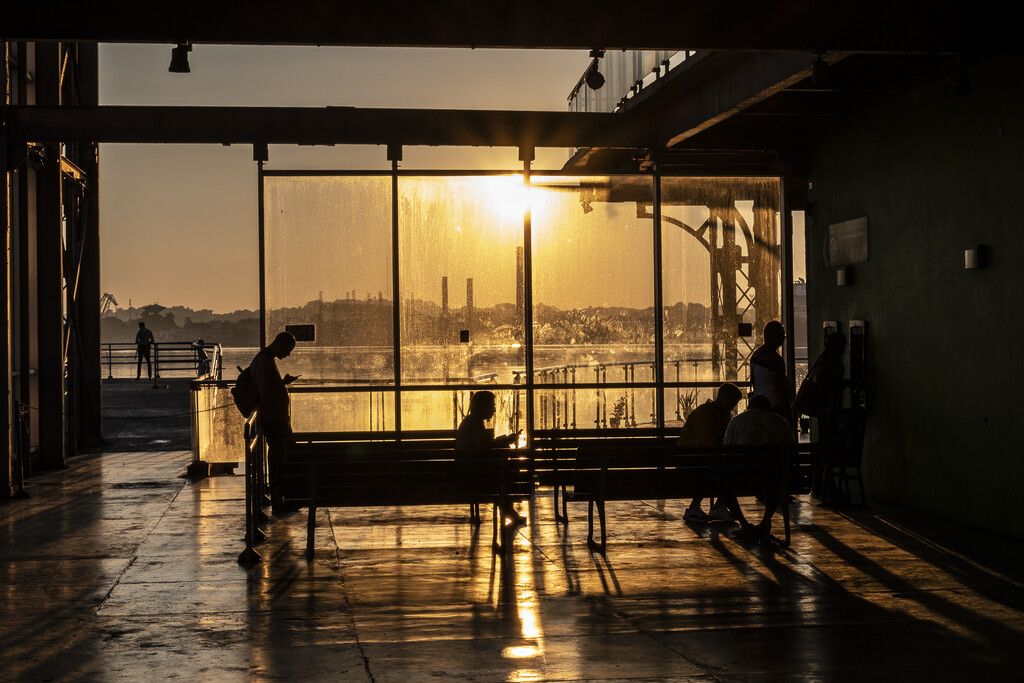 Sunrise at the boat dock by jyokota