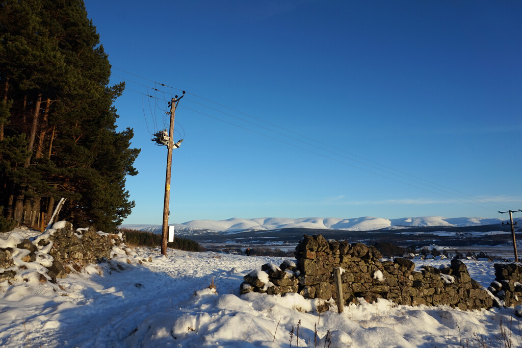 Jan 20th View of the Feshie Hills in snow by valpetersen