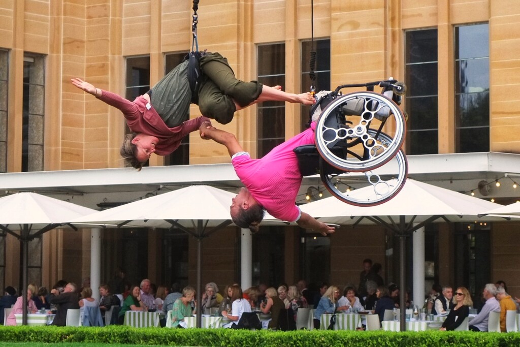 Performance artists at a Sydney Festival event outside the Museum of Contemporary Art by johnfalconer