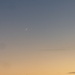 Waxing crescent, Venus and a aircraft taking off from London