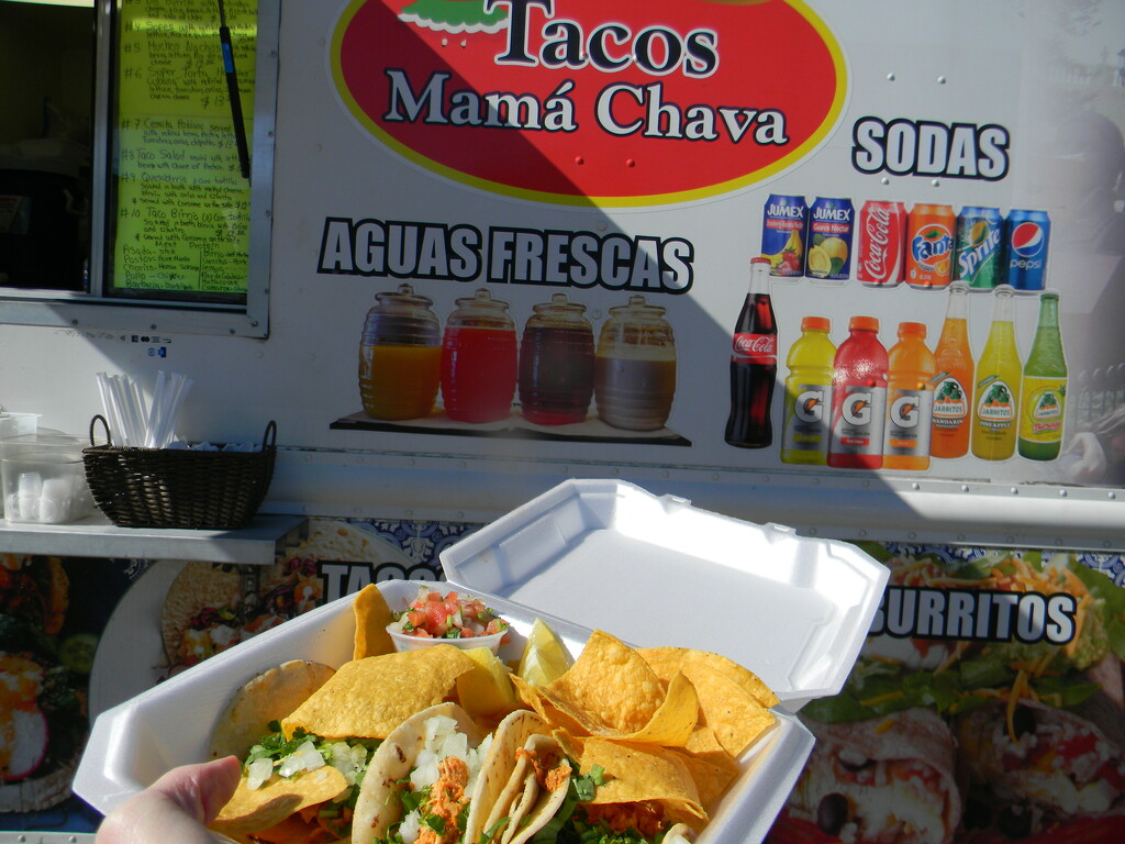 Tacos and Chips at Food Truck  by sfeldphotos